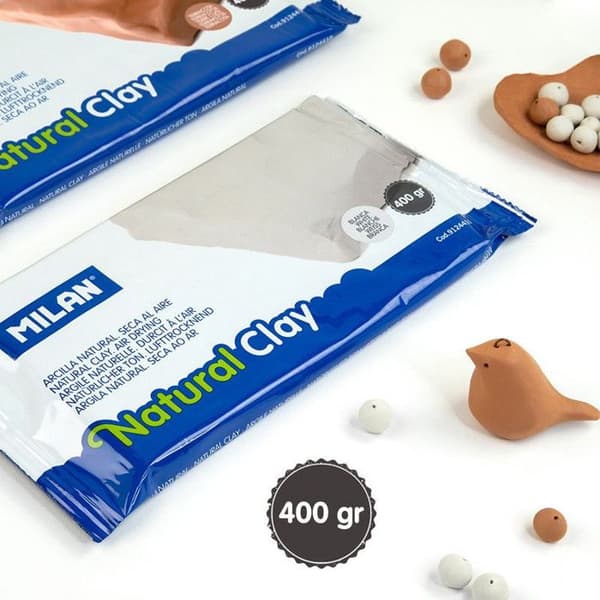 Naturlig lufthärdande lera Vit (400 g)