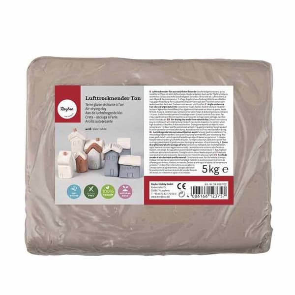 Lera - Ej specificerad - 5kg - Vit - Lufttorkande - Sten och Mineraler