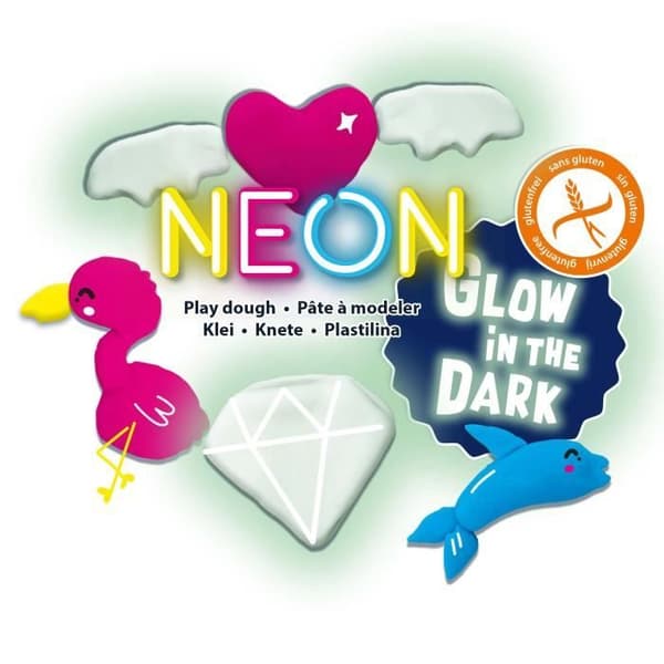 Ler set - SES Creative - Junior - Neon - Glow in the dark - 4x90gr