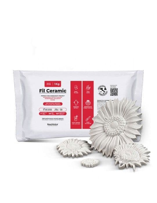 Keramisk gips - Giftfri - 1 kg - Färgbar - Lätt att använda - För formar