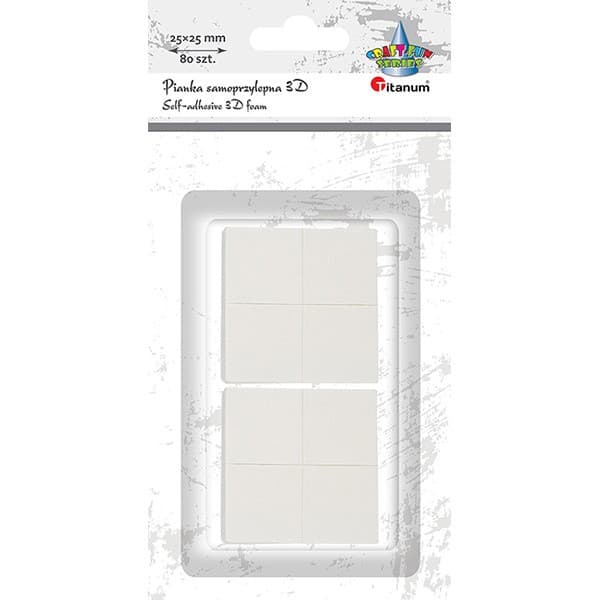 3D itseliimautuva vaahto 25 mm x 25 mm titaani Craft-Fun -sarja