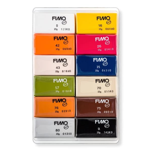 FIMO SOFT polymer lersæt, Naturfarver, 12x25g Staedtler