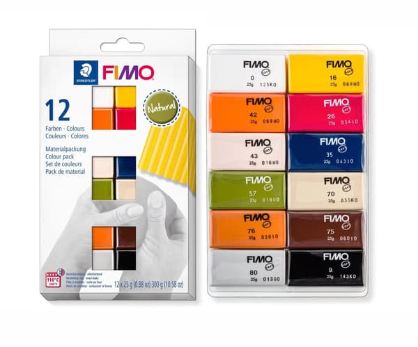 FIMO SOFT polymer lersæt, Naturfarver, 12x25g Staedtler