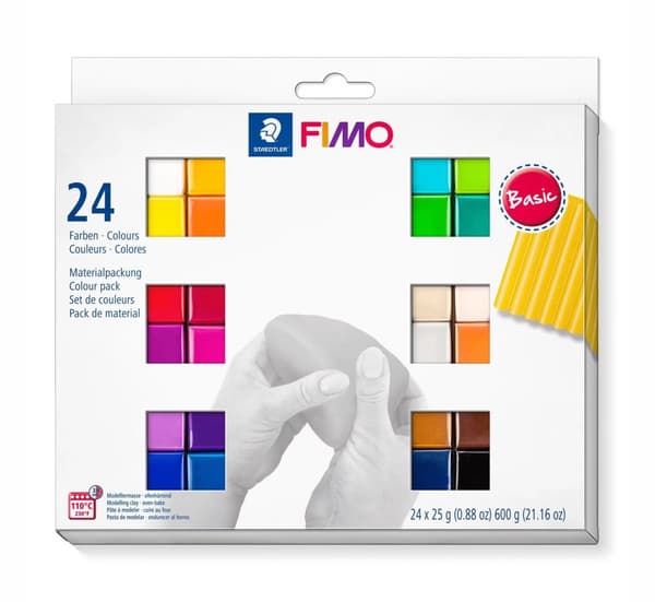 FIMO SOFT termohærdende massesæt Grundfarver 24x25g Staedtler