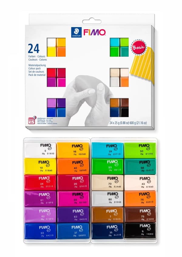 FIMO SOFT termohærdende massesæt Grundfarver 24x25g Staedtler