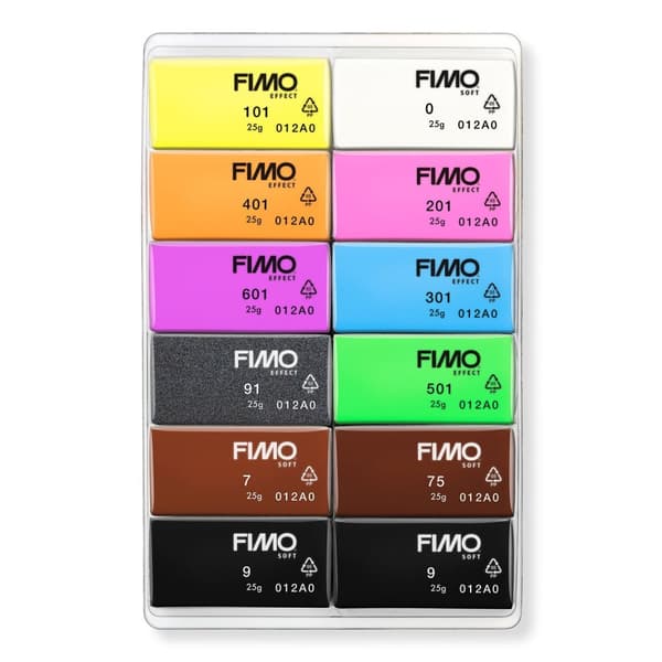 FIMO SOFT lämpökovettuva massasetti NEON värit 12x25g Staedtler
