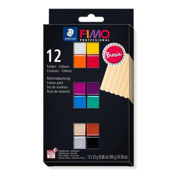 FIMO Professional Termohärdande lera Set Basic Colors 12x25g Staedtler