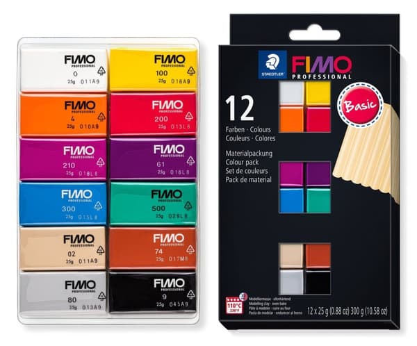 FIMO Professional Termohärdande lera Set Basic Colors 12x25g Staedtler