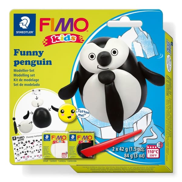 FIMO Kids Set 2x42g + Penguin tillbehör