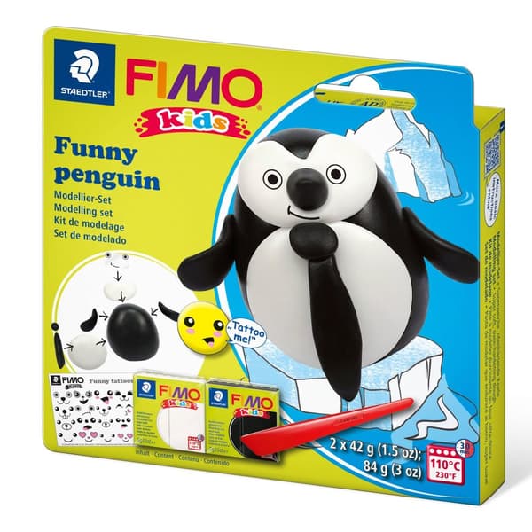 FIMO Kids Set 2x42g + Penguin tillbehör