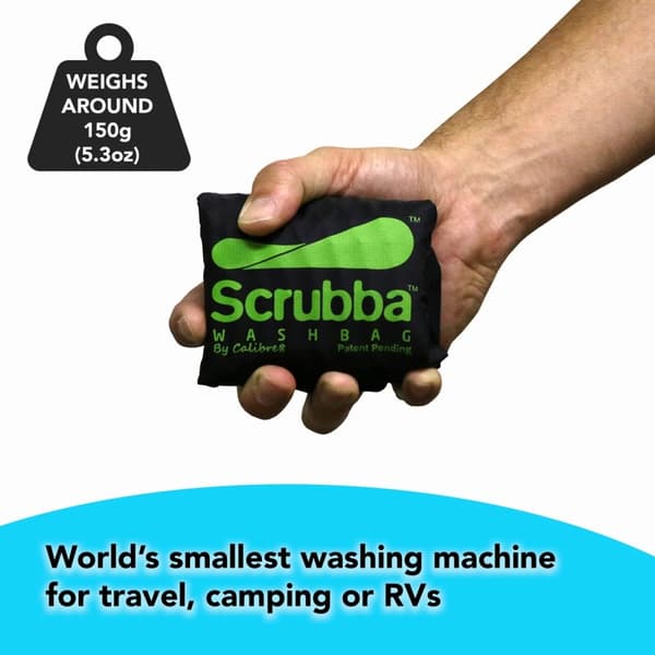 SCRUBBA WASH BAG 13.5L, tvättpåse resa, tvättpåse drybag med inbyggd tvättbräda