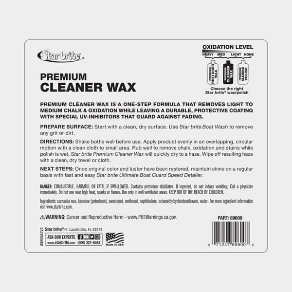 Polish med vax Star Brite Premium Cleaner Wax, mot kalk &amp; oxidation, 1 liter
