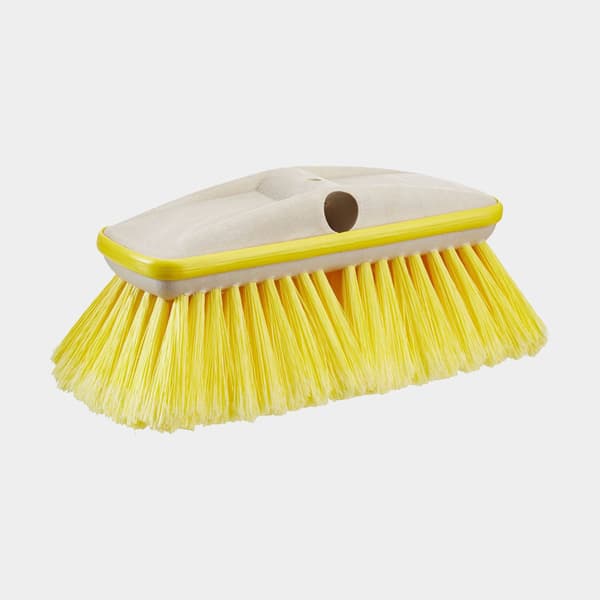 Båtborste med stötskydd Star Brite Deluxe Block Brush with Bumper, Extend-A-Brush-anslutning &amp; gängad, mjuk, 20 cm, gul