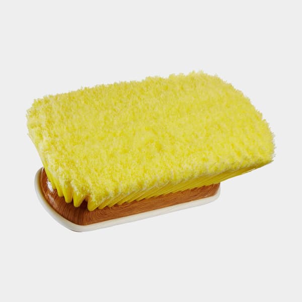 Båtborste med stötskydd Star Brite Premium Synthetic Wood Block with Bumper, Extend-A-Brush-anslutning, mjuk, 20 cm, gul