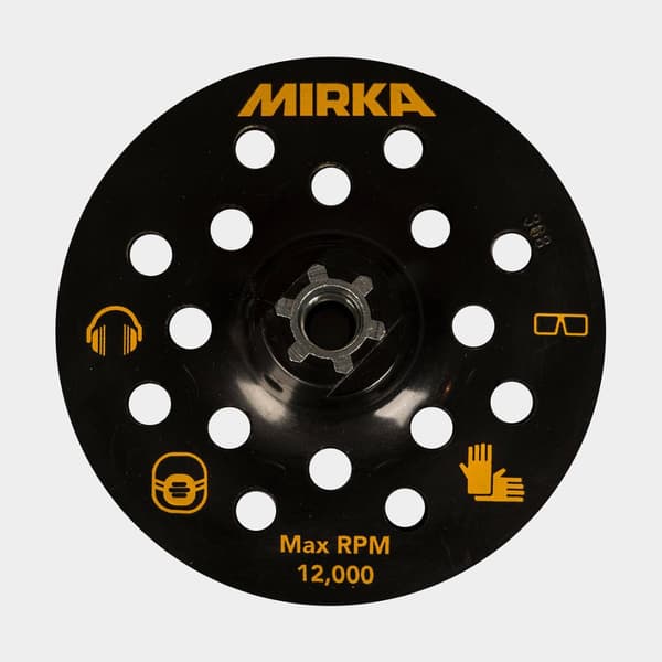 Dammutsugsenhet med stödrondell för polermaskin Mirka, Ø125 mm, M14, Grip 17 hål, till PS 1437