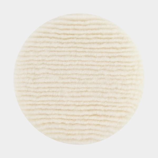 Ulltrissor för glaspolering Mirka Looped Wool Pad, Ø150 mm Grip, passar stödrondell Ø150 mm, vit, 2-pack