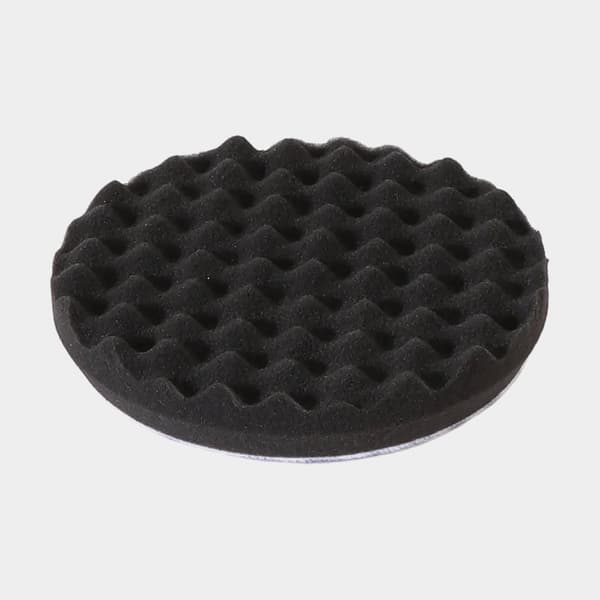 Våfflad polertrissa Mirka Polishing Foam Pad, Ø125 mm x 25 mm, mellanhård, passar stödrondell Ø125 mm, svart, 2-pack