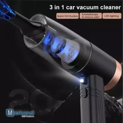 New Black Multifunction bærbar bilstøvsuger Bærbar støvsuger Håndstøvsugere til bilhusholdning 2 filtre