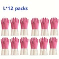 Miniatyrbild 2 av 2: Latexrengöringshandskar, Vattentät design, Halkfri grepp,rosa12 paket