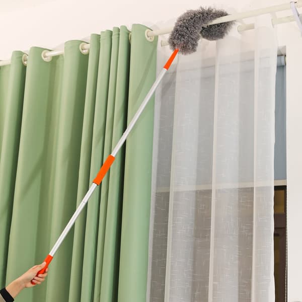 Dammsats Microfiber Duster med 3 förlängningsstolpar 5,54FT rengöringskit med 3 tillbehör Mikrofibermopp Flexibel Duster Feather Duster för