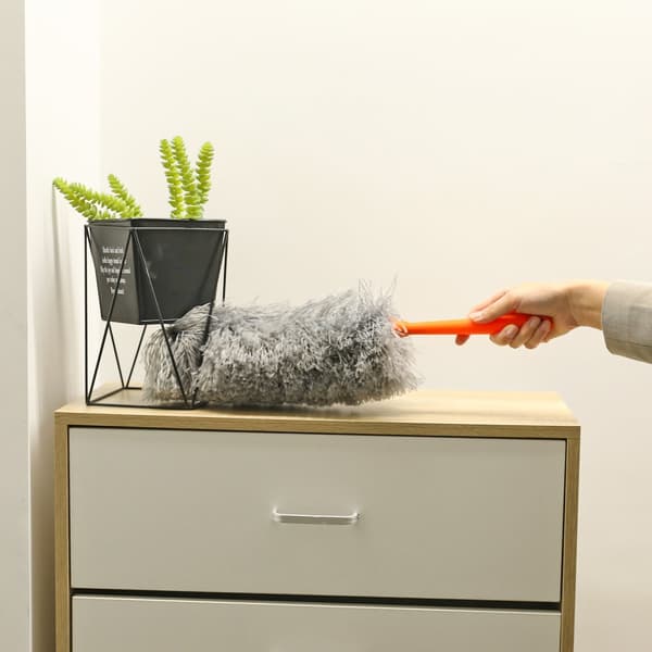 Dammsats Microfiber Duster med 3 förlängningsstolpar 5,54FT rengöringskit med 3 tillbehör Mikrofibermopp Flexibel Duster Feather Duster för