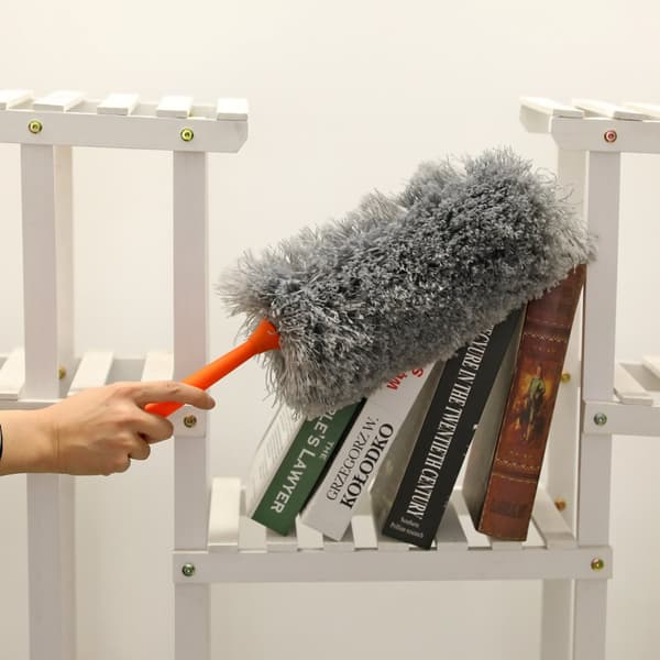 Dammsats Microfiber Duster med 3 förlängningsstolpar 5,54FT rengöringskit med 3 tillbehör Mikrofibermopp Flexibel Duster Feather Duster för