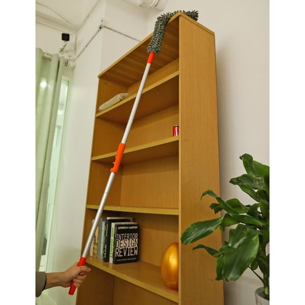 Dammsats Microfiber Duster med 3 förlängningsstolpar 5,54FT rengöringskit med 3 tillbehör Mikrofibermopp Flexibel Duster Feather Duster för