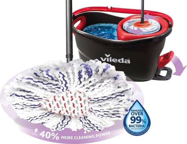 Rotary Mop Vileda TURBO 3in1 mikrofiber 4023103227446 Svart, Röd