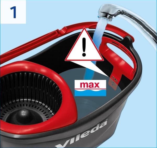 Rotary Mop Vileda TURBO 3in1 mikrofiber 4023103227446 Svart, Röd