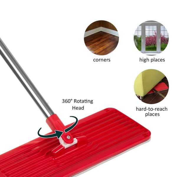 GRÖNBLÅ PLATMOPP MED HAND OCH MAXICLEAN SQUEERER + TVÅ MICROFIBRE HQ PATRONER, KAPACITET 8L GB870