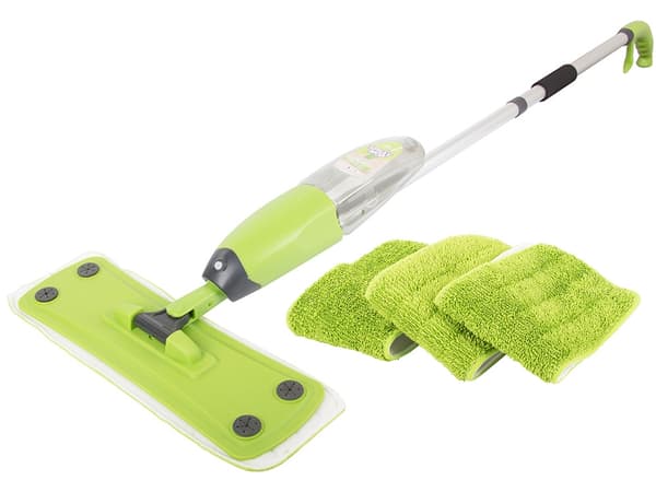 Plattmopp med roterande solid sprayset med brickor med 3 ersättningspatroner