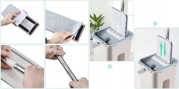 PLAT MOPP 33 CM 3 INSÄTTNINGAR TVÅKAMMARSHINK - Snabb och ren rengöring