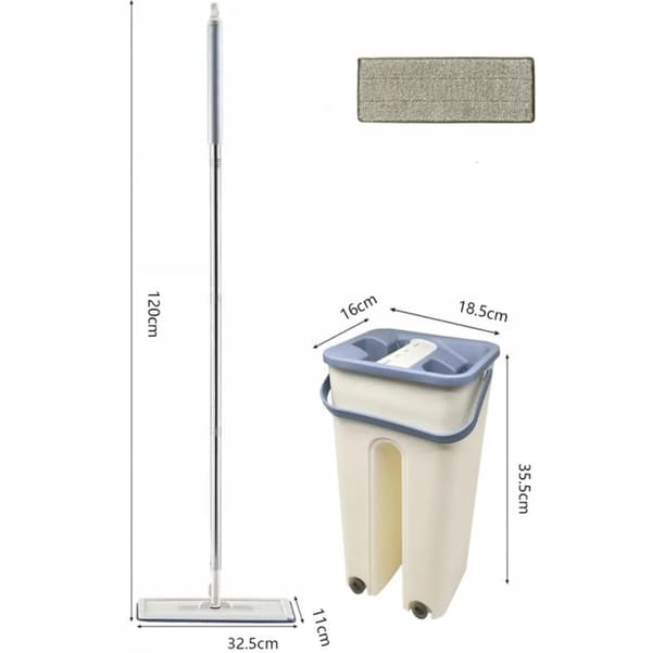 PLAT MOPP 33 CM 3 INSÄTTNINGAR TVÅKAMMARSHINK - Snabb och ren rengöring