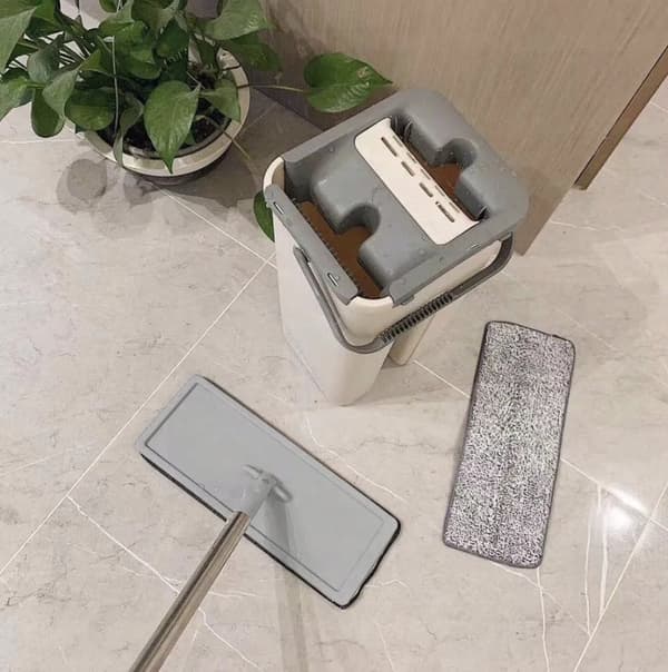PLAT MOPP 33 CM 3 INSÄTTNINGAR TVÅKAMMARSHINK - Snabb och ren rengöring