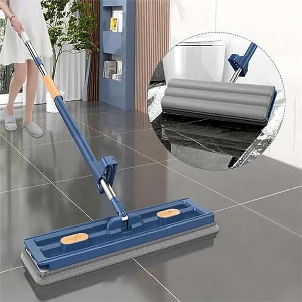 Bomclap Microfiber Mop Flat Suuri veden imeytyminen märkä ja kuiva kaksinkäyttö säädettävä ruostumattomasta teräksestä pitkä kahva 360 pyörivä vedenpo