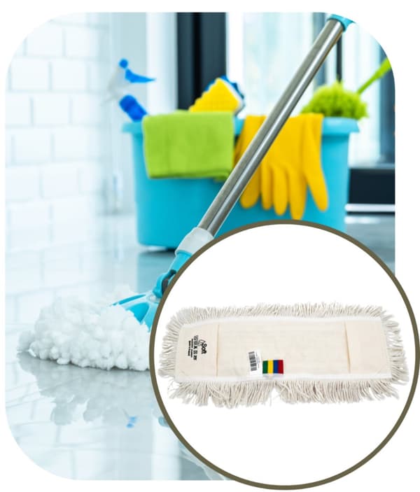 Mjuk plattmopp med fickor 40 cm Standard (MW14)