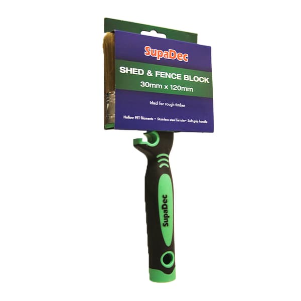SupaDec Shed & Fence Block Brush Black/Green 12 x 27.5 x 3cm