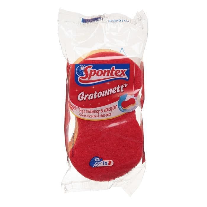 SPONTEX Gratounett Skursvamp - Röd