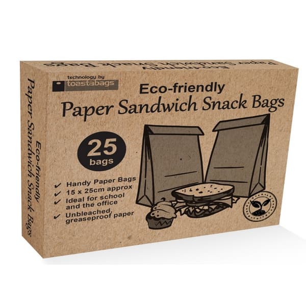 Planit Miljövänliga smörgåspåsar (förpackning med 25) Brown One Size