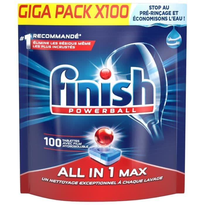 FINISH NZ7-pakke med 100 alt-i-et-opvaskemaskinehylder - Powerball Alt i én max