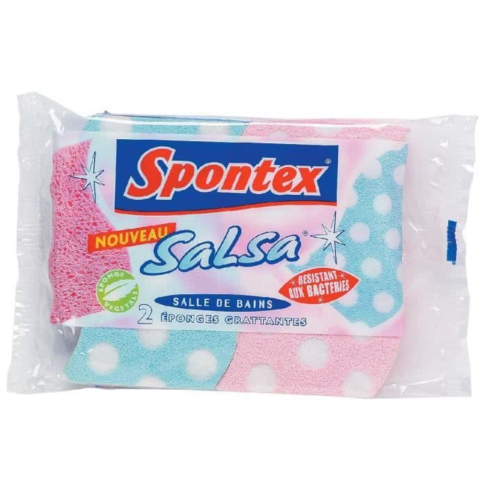 SPONTEX Sæt med 2 svampe badeværelse Salsa - Vegetal