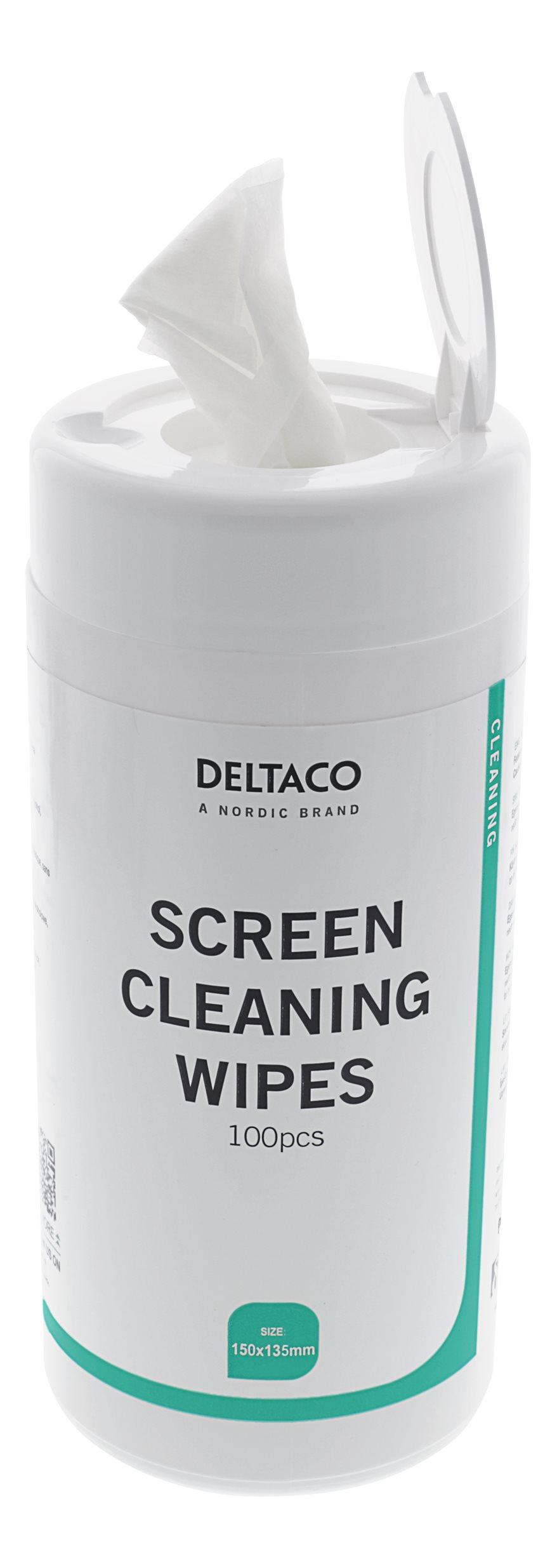 Wet wipes cleaning monitors 100 large nonalcoholic white CDON