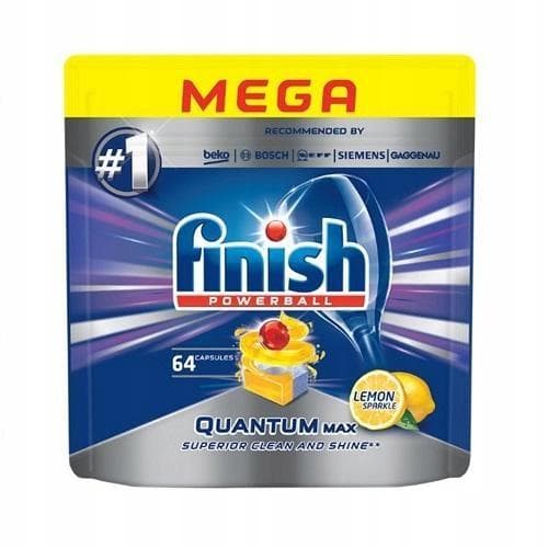 Finish Quantum Powerball Max tablets for washing dishes in the dishwasher Lemon Sparkle 64szt