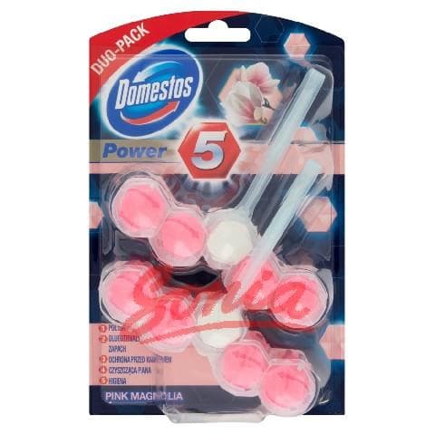 Pink Magnolia Domestos toilet cube DUO Power 2 x 5 basket 55g