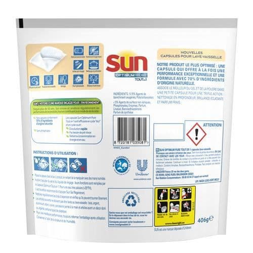 SUN Pure Orange Blossom opvaskemaskine med Marseille sæbe - x28 kapsler