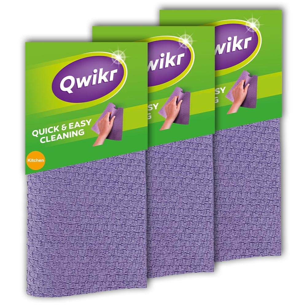 QWIKR Skölj- och disktrasor 4st, 21 x 21cm - Värdepaket (set med 3 x 4st) - Perfekt rena resultat upp till 2x snabbare