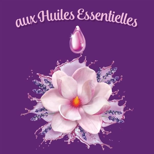SOUPLINE Tiivistetty huuhteluaine tuoksuva tuoreus Magnolia ja laventeli - 52 pesua - 1,2 litraa