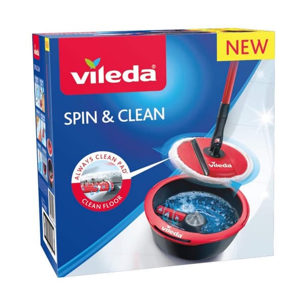Mop with Bucket Vileda Spin & Clean Roterbar polypropen