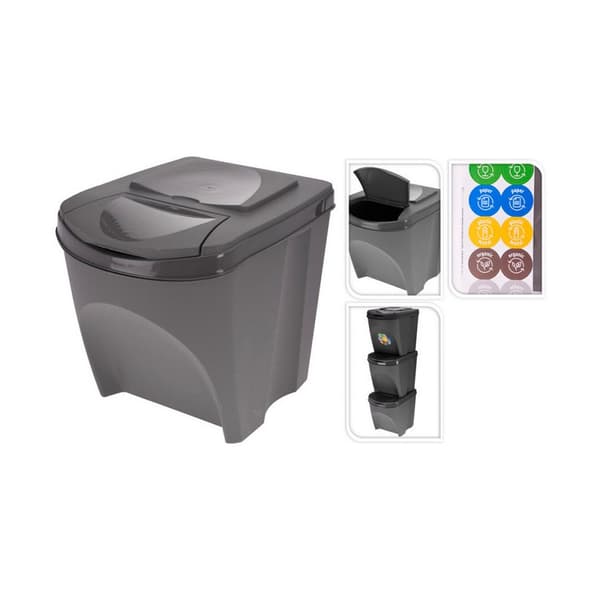 Affaldsspand til genbrug Sortibox Sort Kan stables