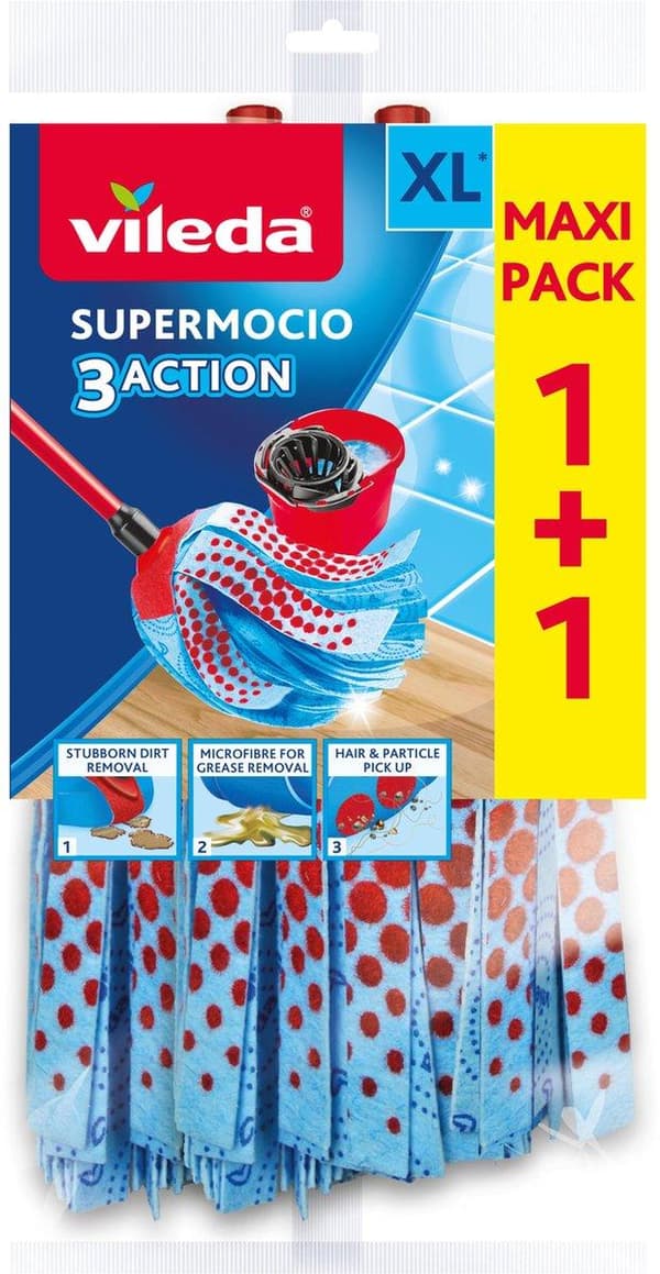 Vileda Erstatnings SuperMocio 3 Action - Refill til Vileda SuperMocio - 2 stk.